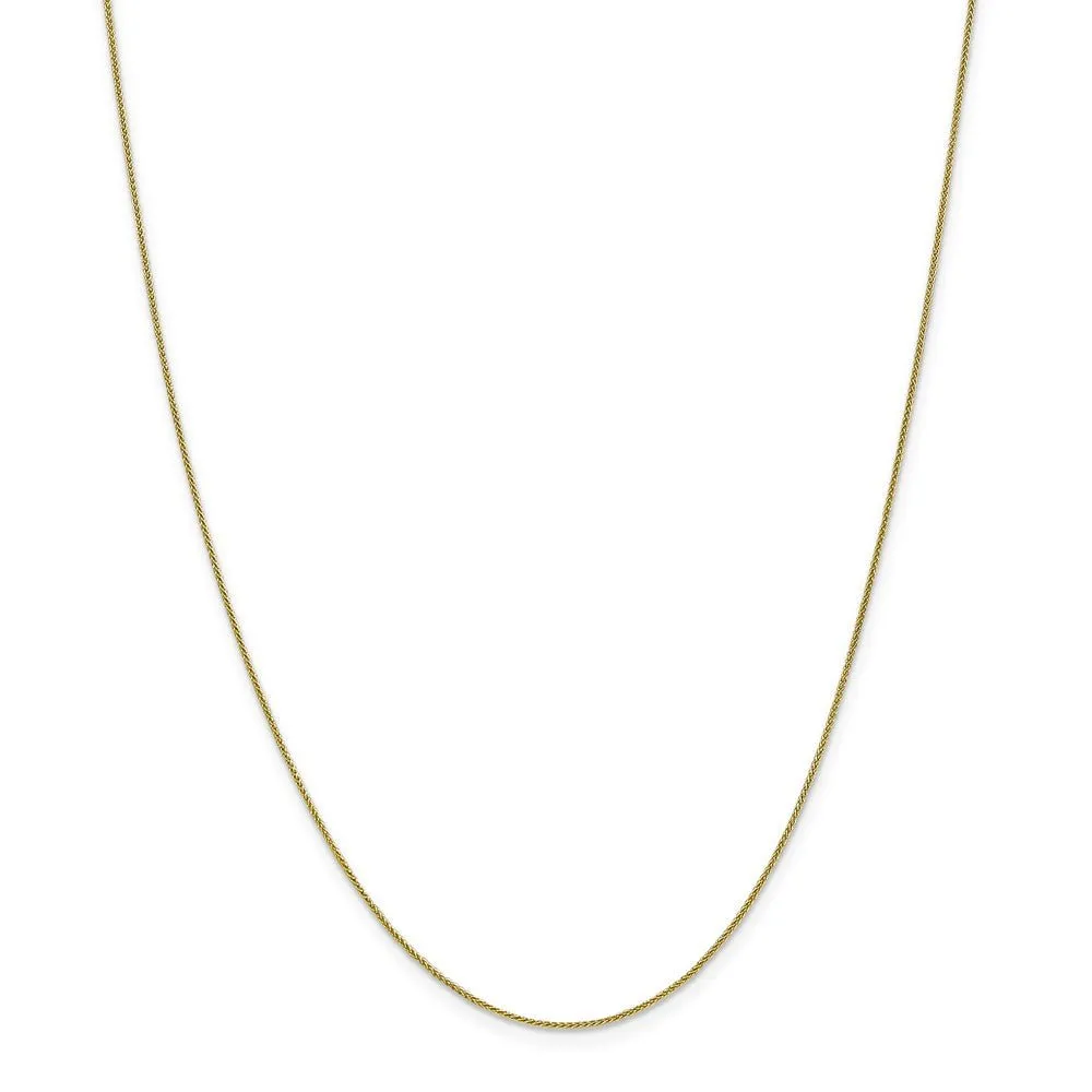 0.8mm 10k Yellow Gold Solid Spiga Chain Necklace