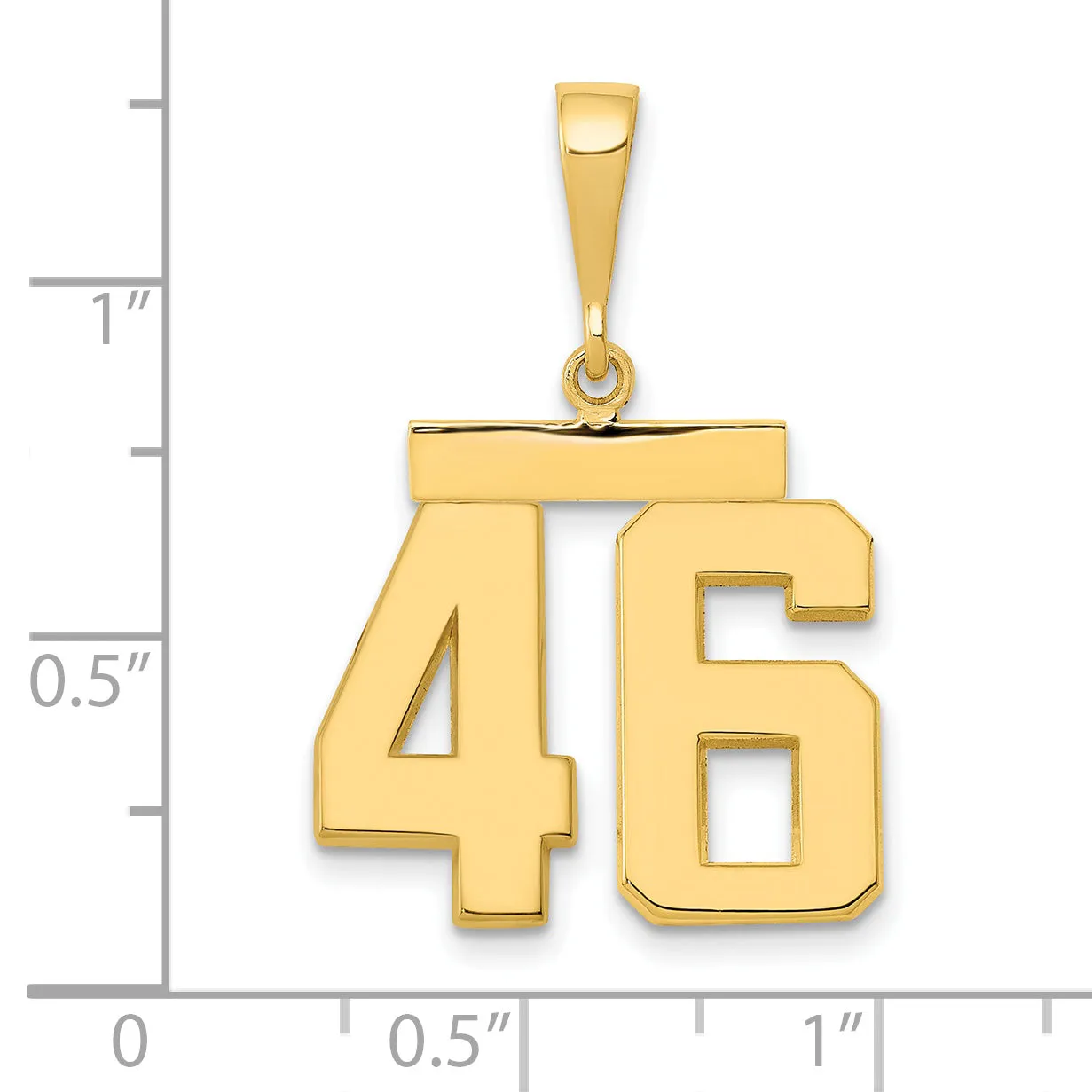 14k Yellow Gold Medium Polished Number 46 Charm