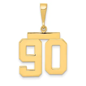 14k Yellow Gold Medium Polished Number 90 Charm