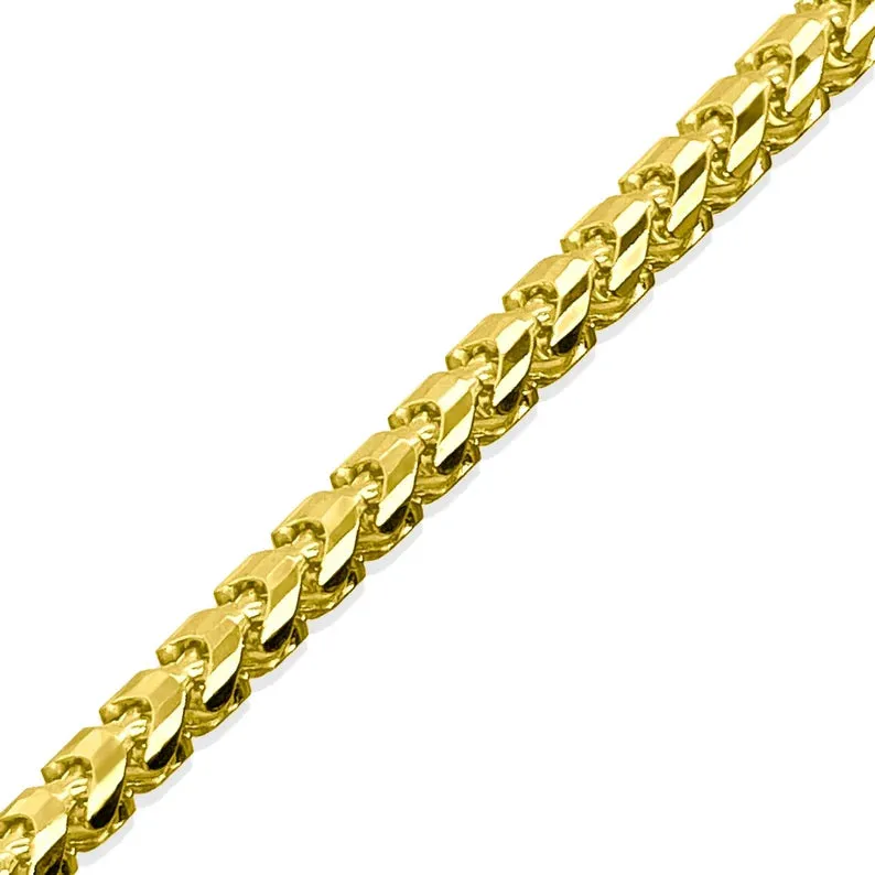 18K Solid Gold Franco Chain (4 mm)