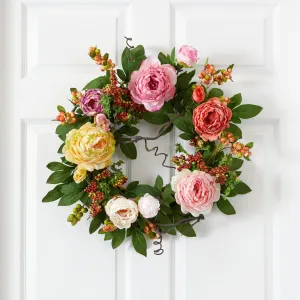 20'' Mixed Peony & Berry Wreath