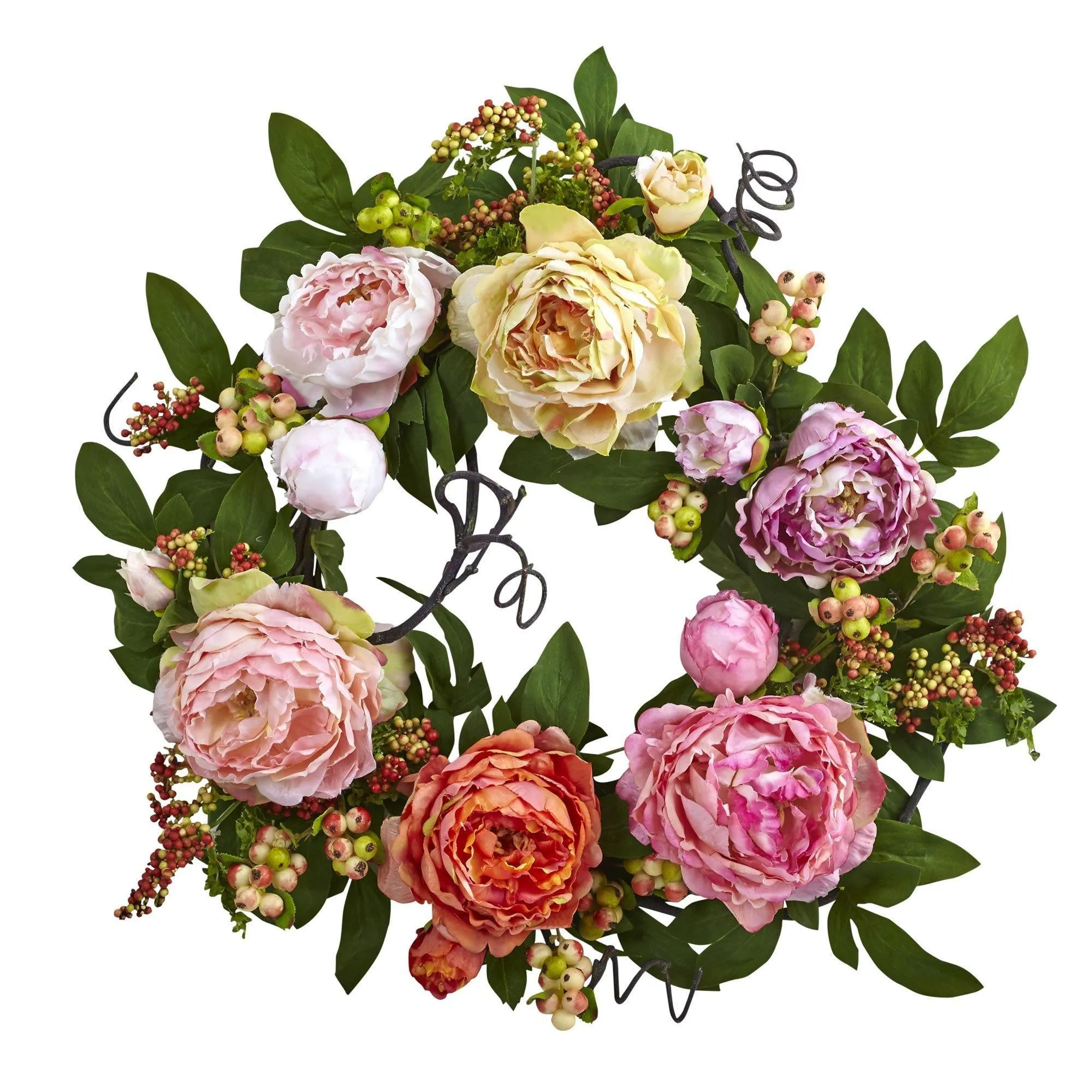 20'' Mixed Peony & Berry Wreath