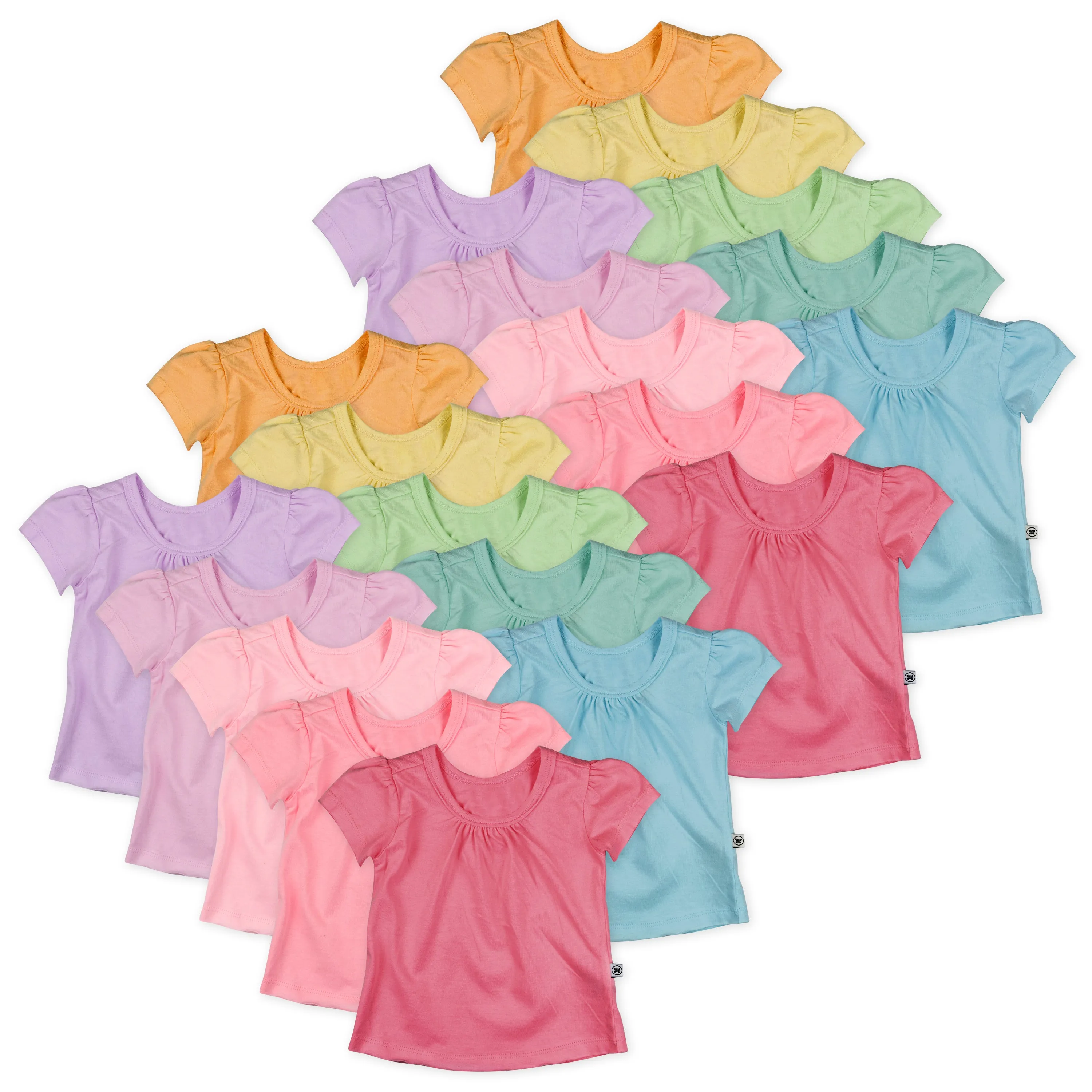 20-Pack Organic Cotton Puff Sleeve T-Shirts Bundle