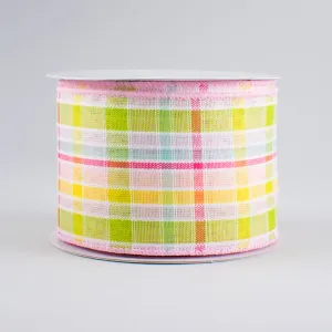 2.5" Spring Plaid Ribbon: Pastels (10 Yards)