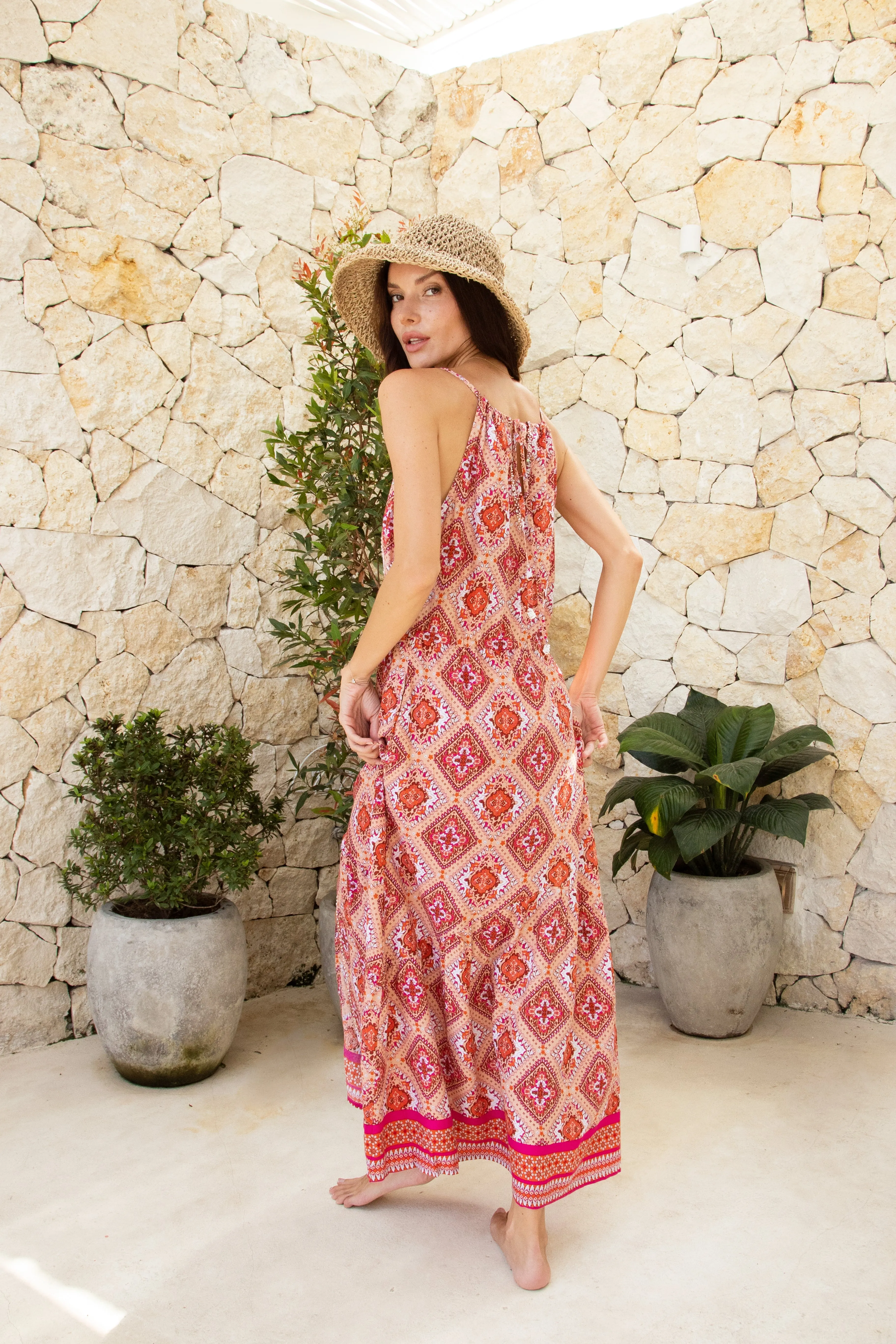 Aderyn Long Dress // Rombo Print