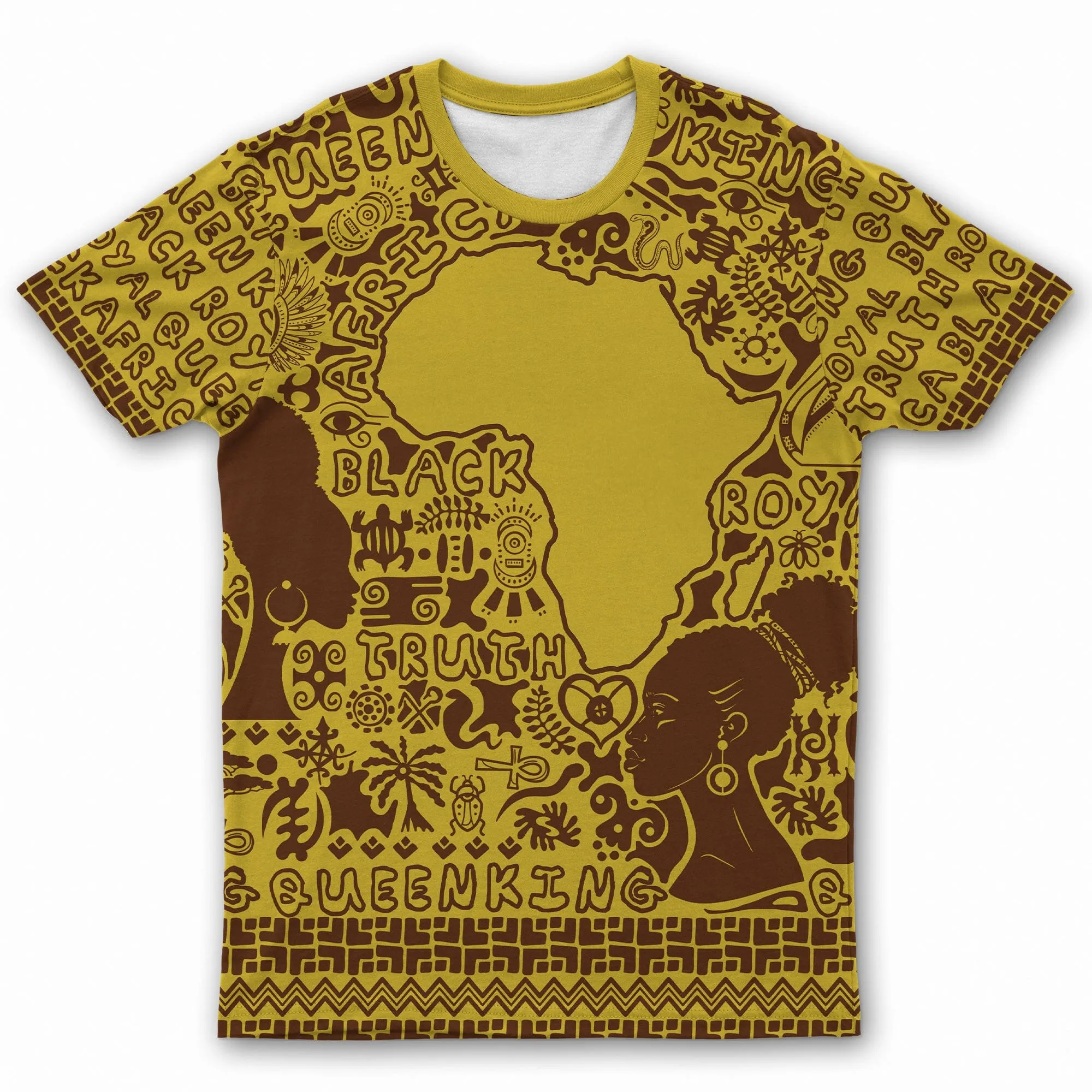 African Map Text Art T-Shirt