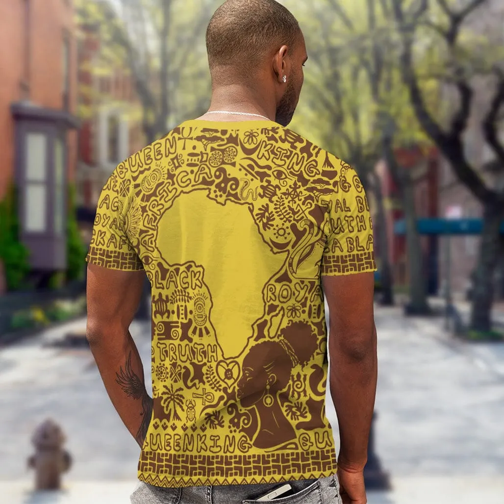 African Map Text Art T-Shirt