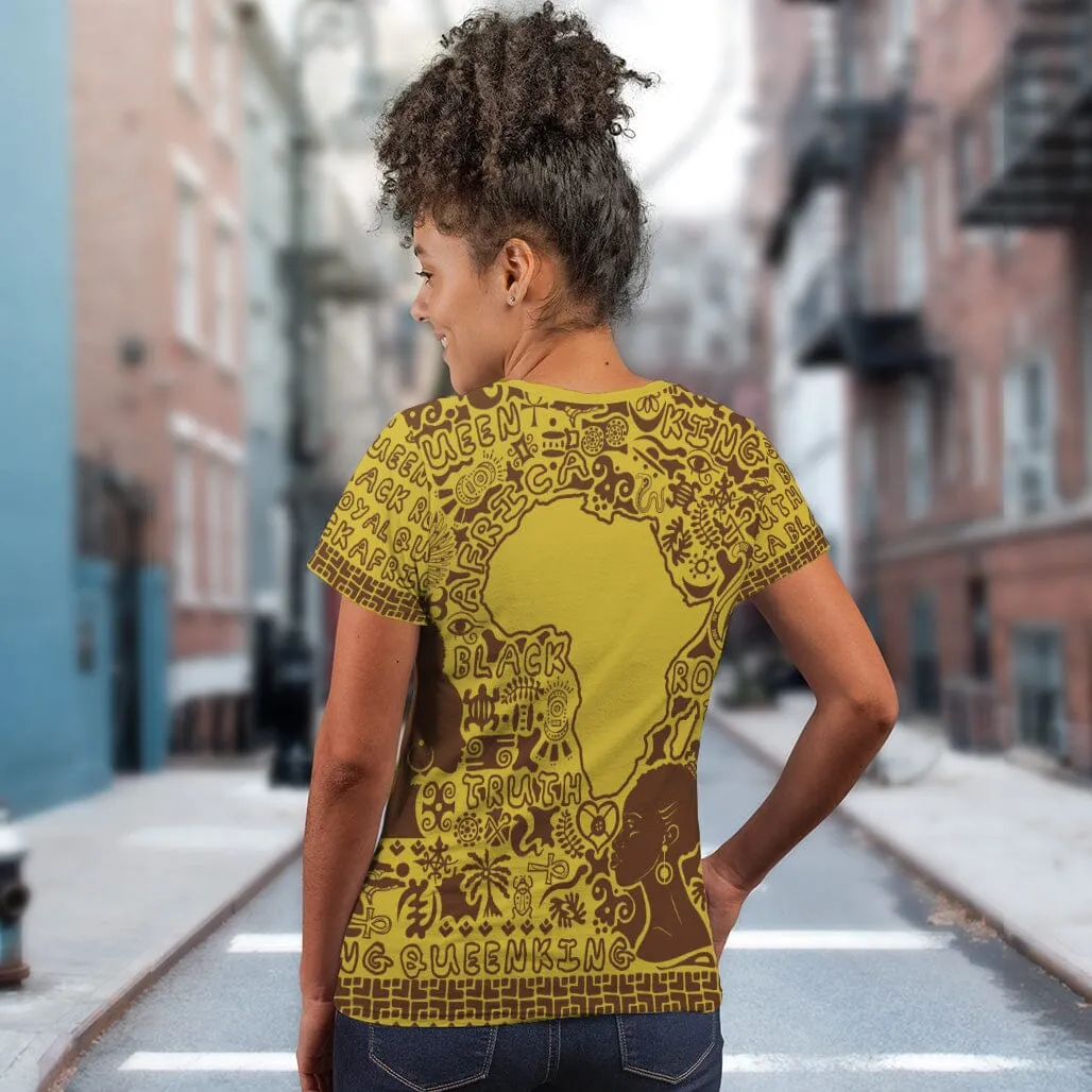 African Map Text Art T-Shirt