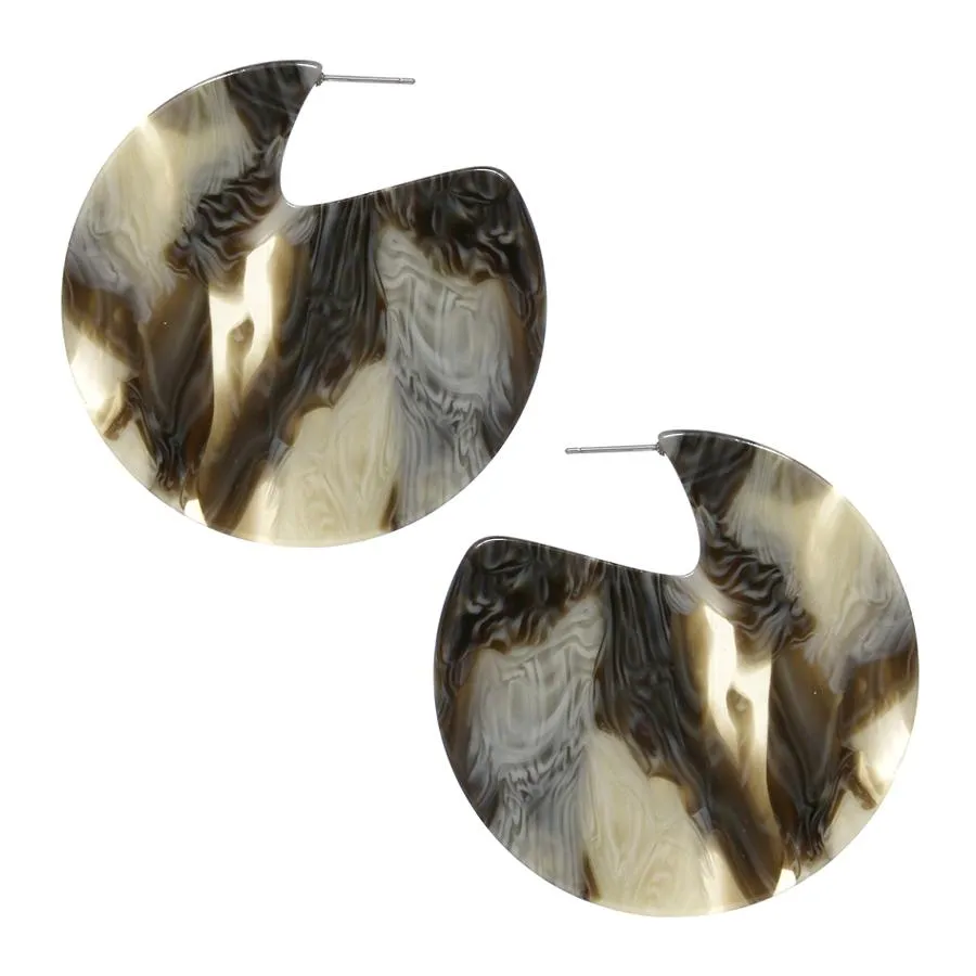 Artist Print Enamel Disc Earrings