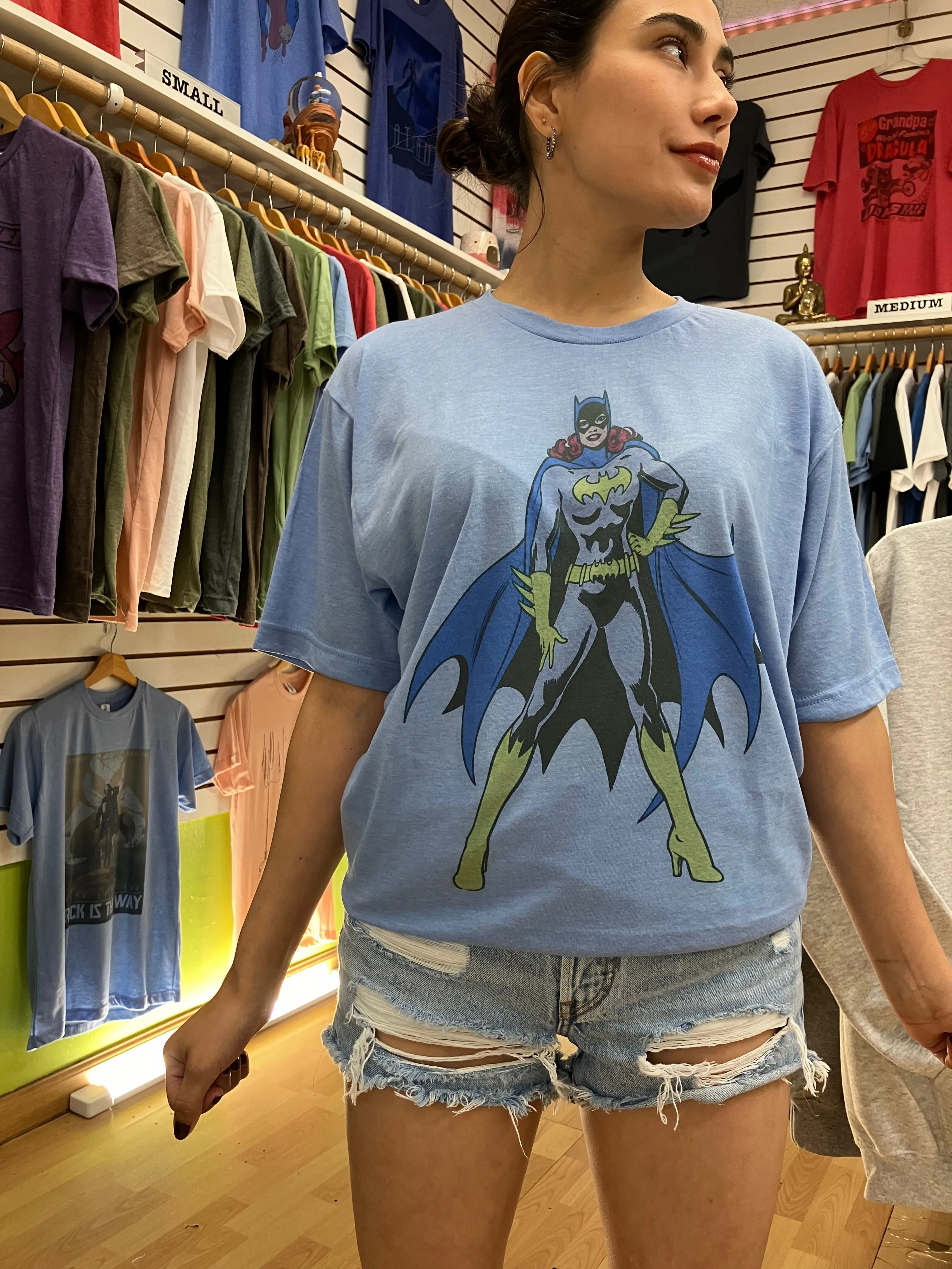 Bat-Women Retro Vintage Graphic Design T-shirt