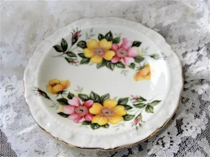 BEAUTIFUL Dresser Ring Pin Tray,Royal Standard English Bone China,Vintage Trinket Dish,Floral Embossed Dish, French Country, Farmhouse Decor