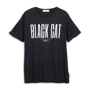 Black Cat - Oversized Tee - Black