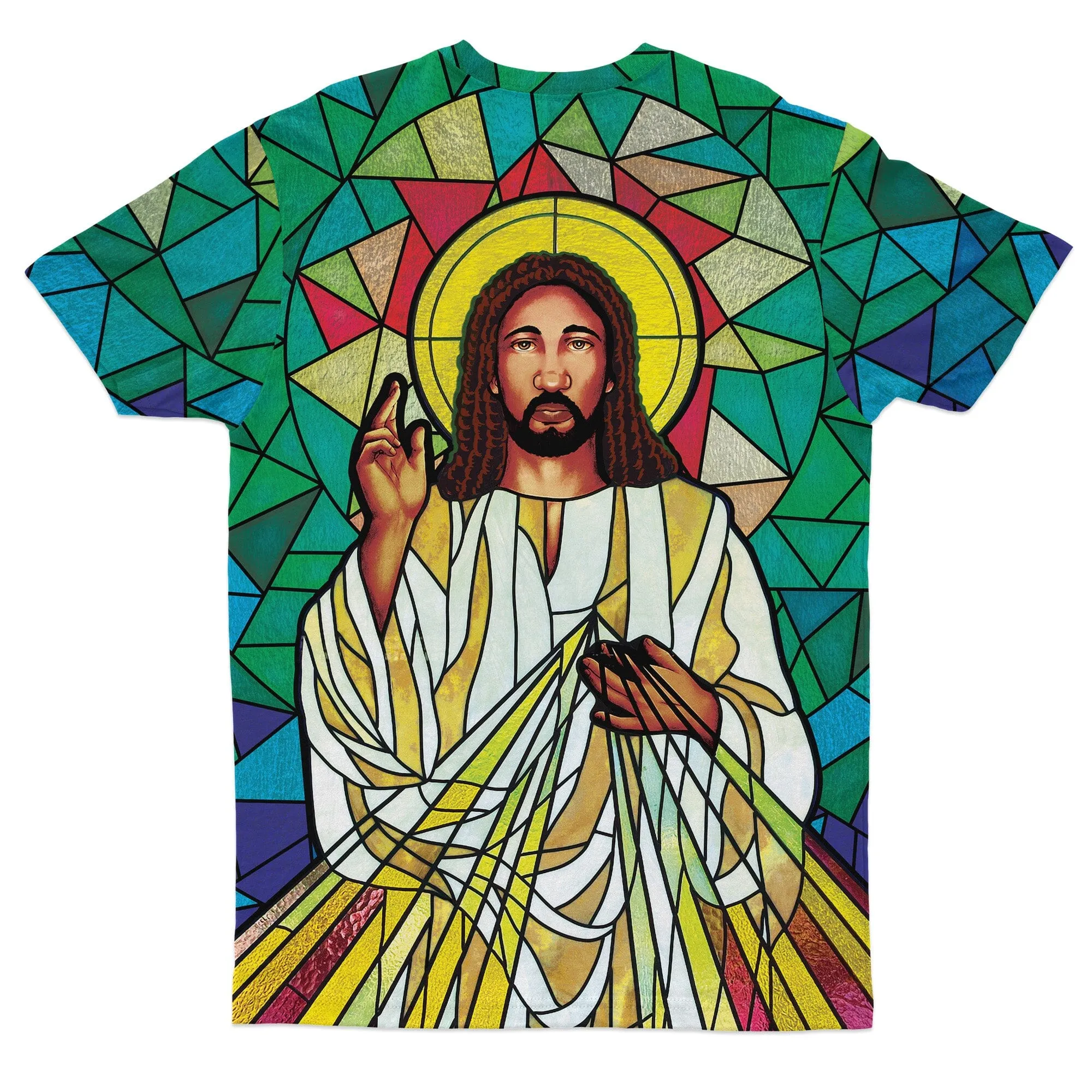 Black Jesus On The Stained Glass T-Shirt