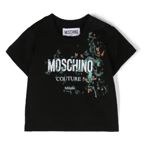 Black Logo Paint Splatter T-Shirt