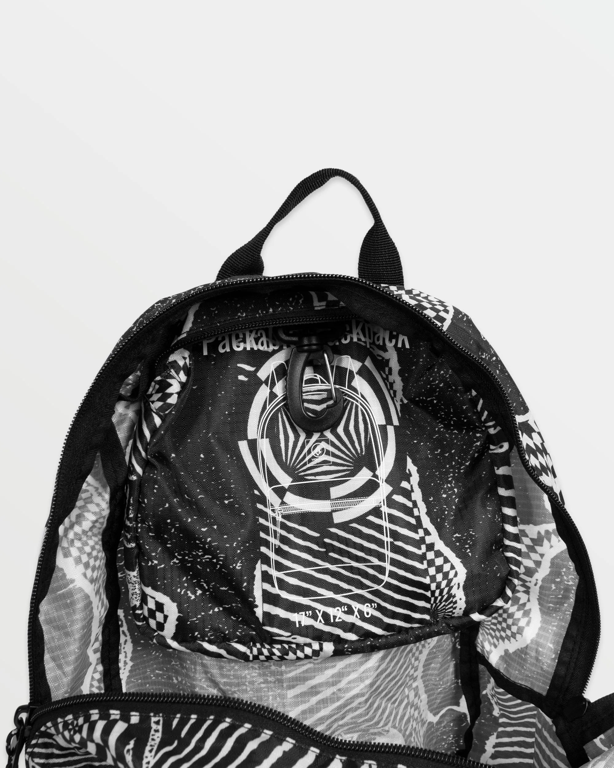 Bt Packable Backpack - Black White