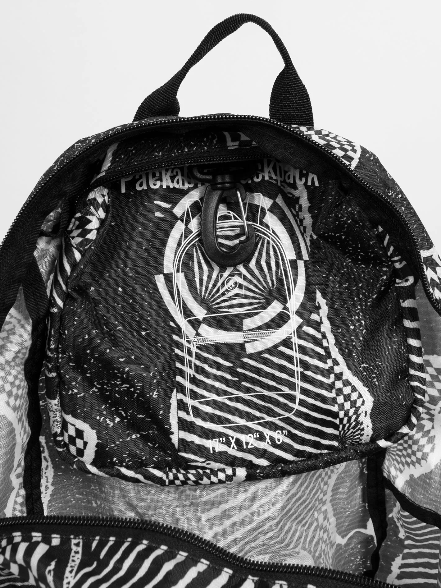 Bt Packable Backpack - Black White