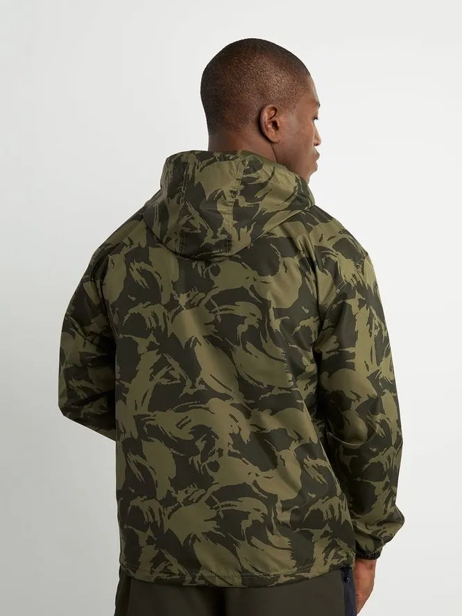 Champion Unisex Packable All Over Print Jacket Brushstroke Camo Cargo Olive/Army V1012P 549369