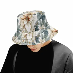 Cream Poinsettia  Unisex Summer Single-Layer Bucket Hat