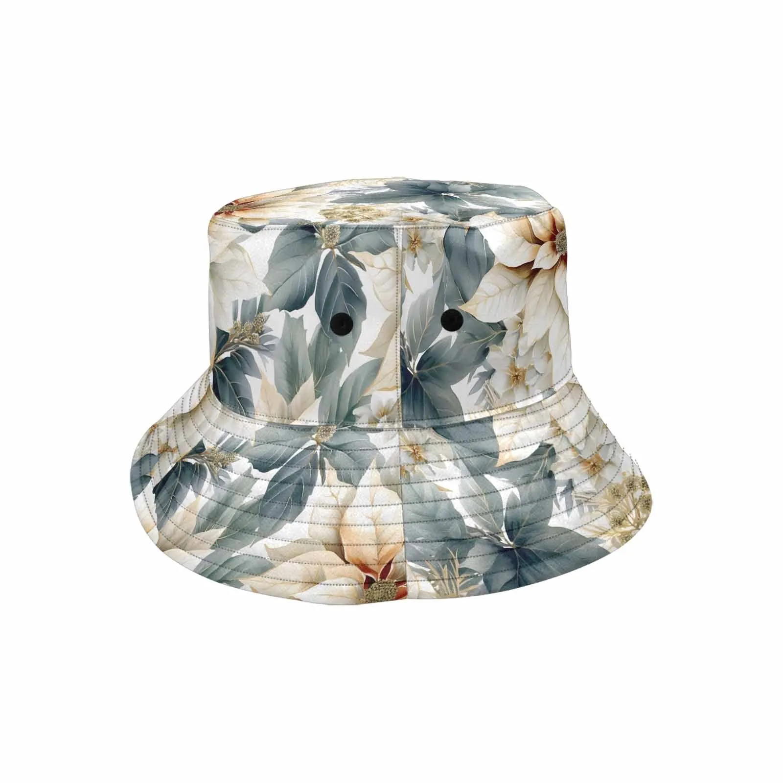 Cream Poinsettia  Unisex Summer Single-Layer Bucket Hat