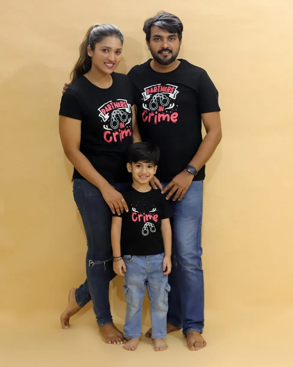 Crime Partners Matching Family T-shirt - Combo of 3