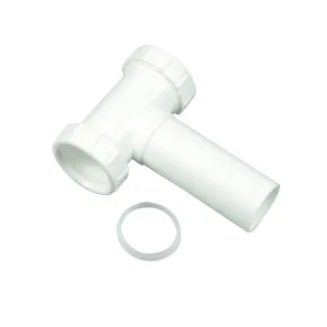 Danco 94012 Center Outlet, 1-1/2 in, Slip-Joint, Plastic, White