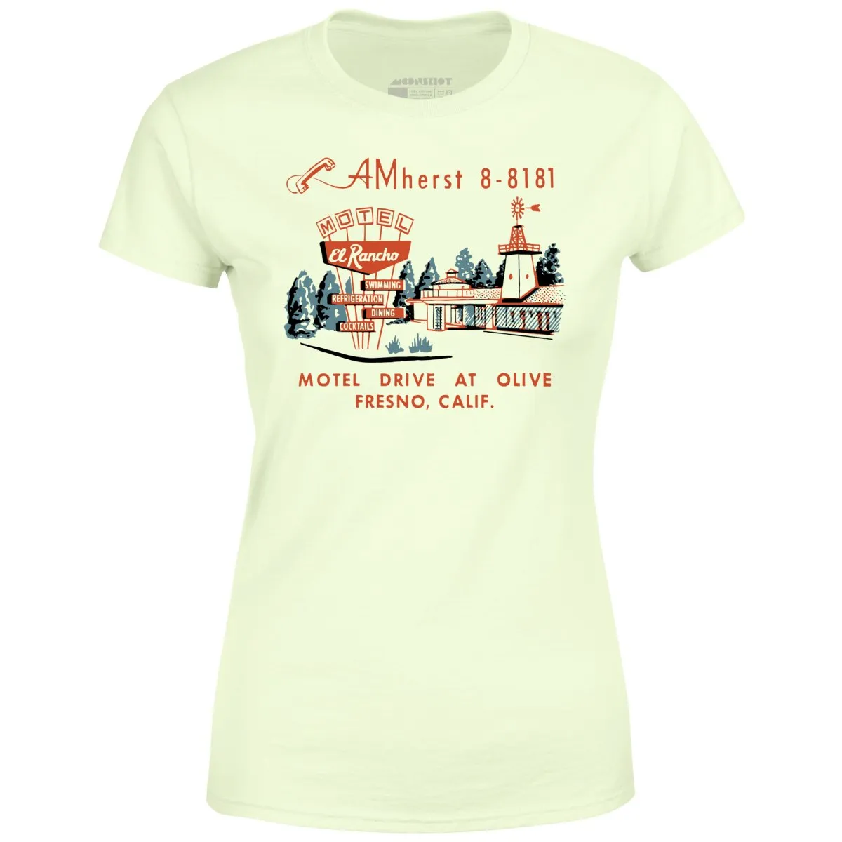 El Rancho Motel - Fresno, CA - Vintage Motel - Women's T-Shirt