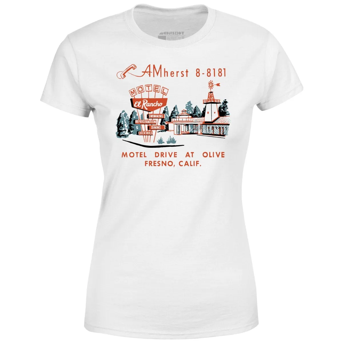 El Rancho Motel - Fresno, CA - Vintage Motel - Women's T-Shirt