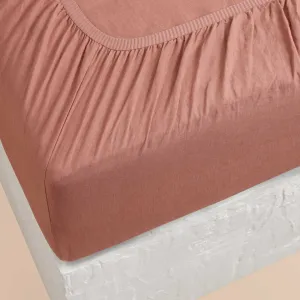 Eve Linen - Rust Fitted Sheet