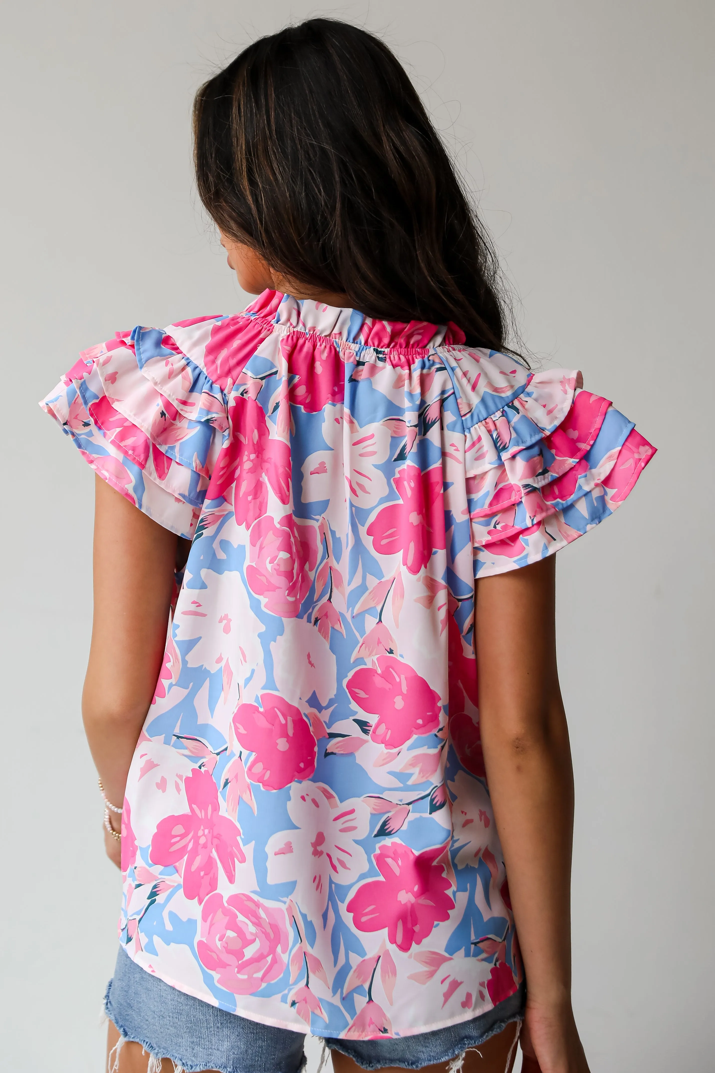 FINAL SALE - Exceedingly Adorable Pink Floral Blouse
