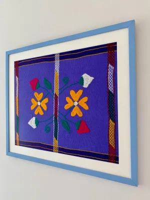 Framed embroidery art