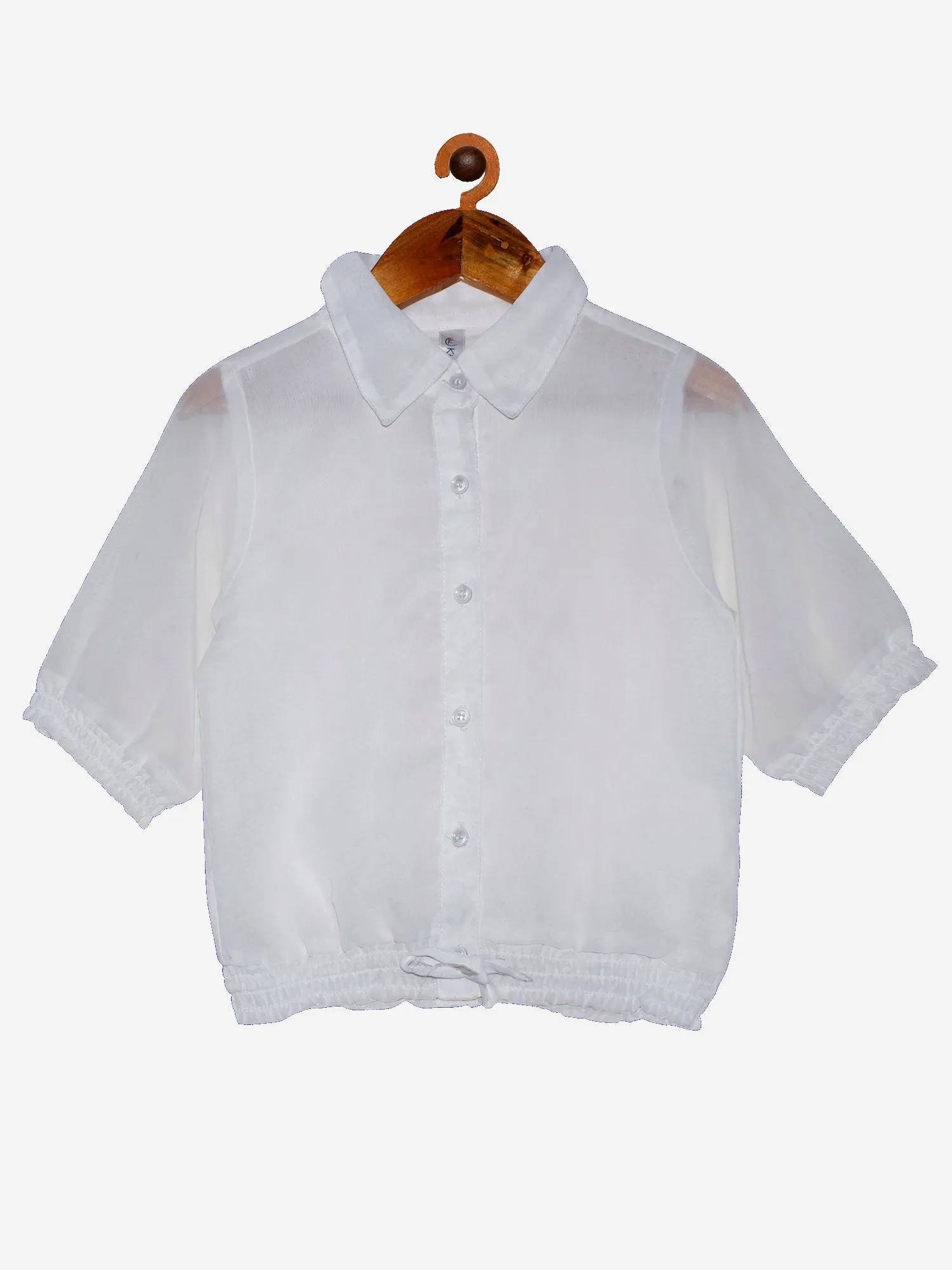 Girls Georgette Shirt with Smocking hem