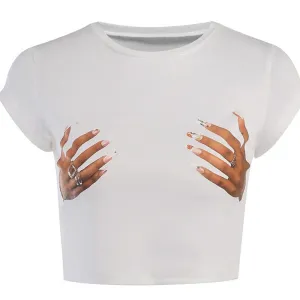 Hold Me Tight Hand Print Crop Top