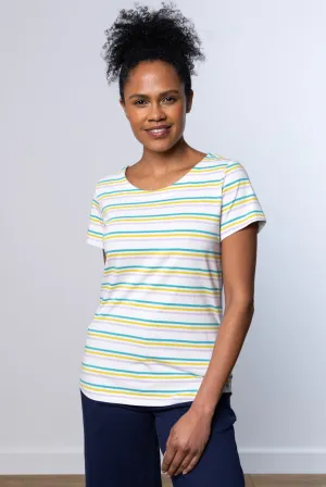 Lily & Me - New Tee Colour Stripe - White/Lavender