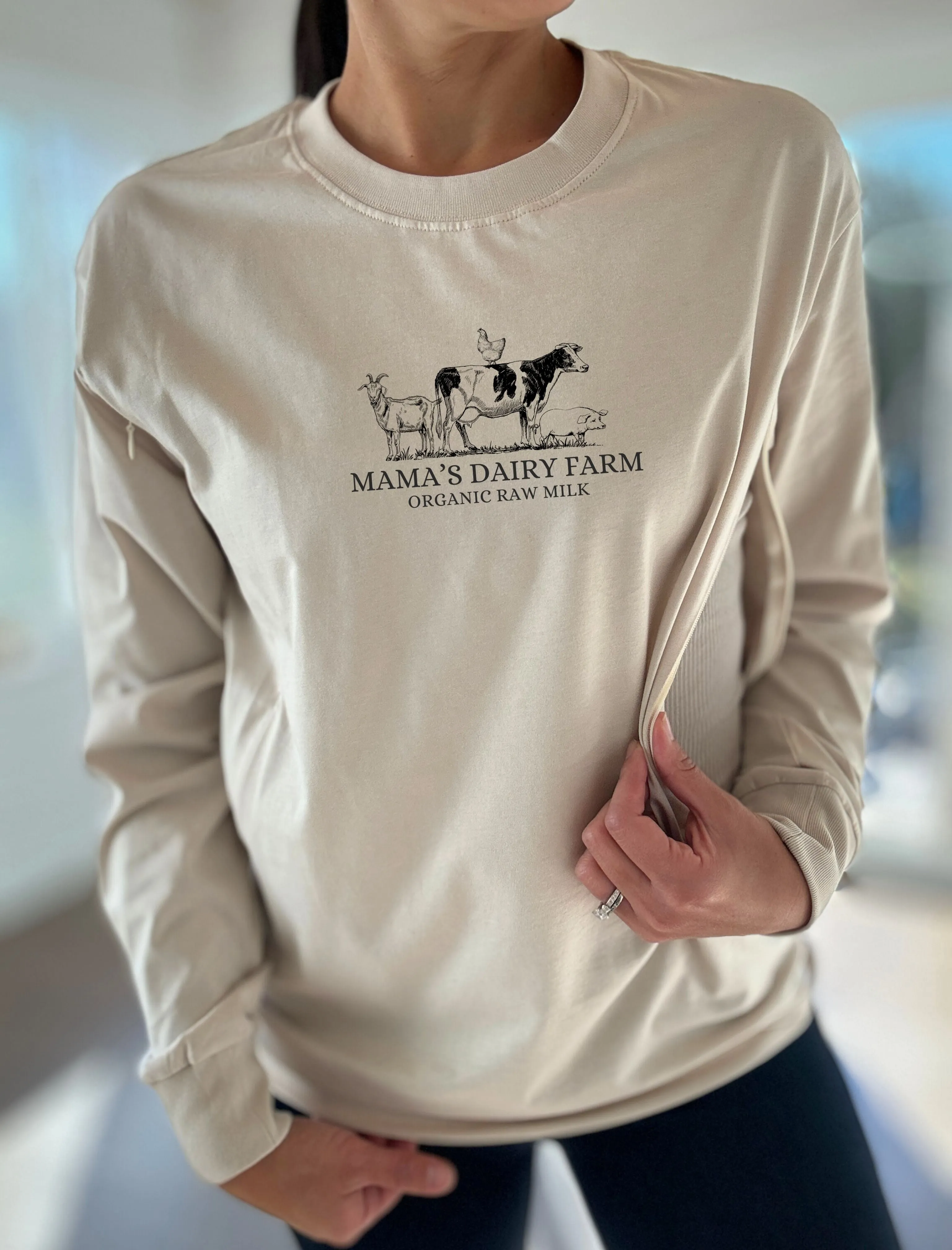 Mama's Dairy Farm | Farm Animals  Long Sleeve Comfort Tee