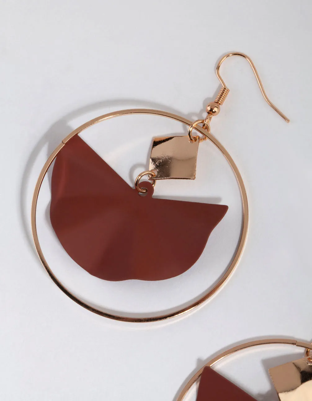 Matte Brown Wave Drop Earrings