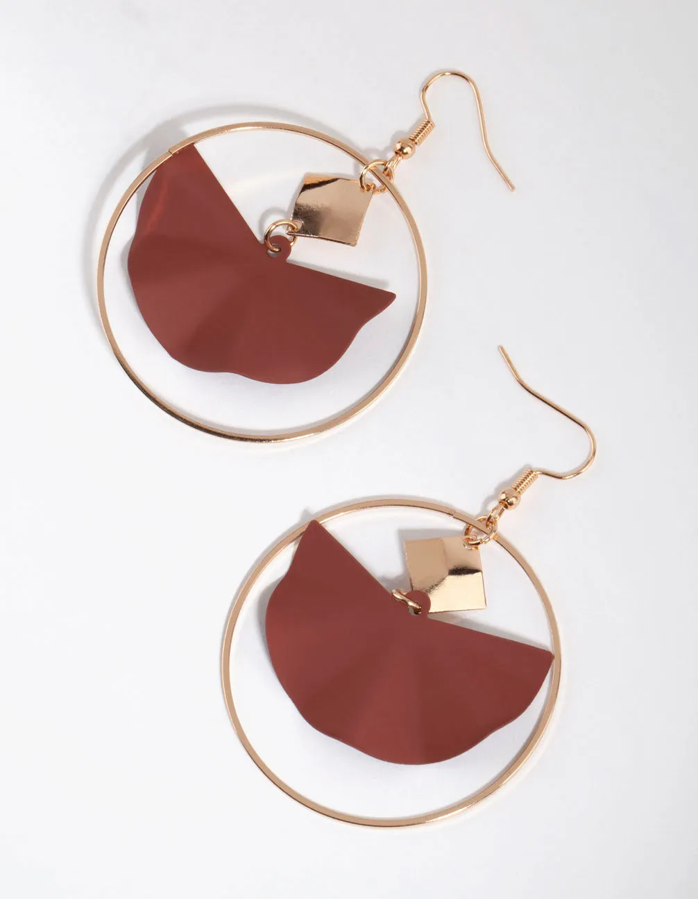 Matte Brown Wave Drop Earrings