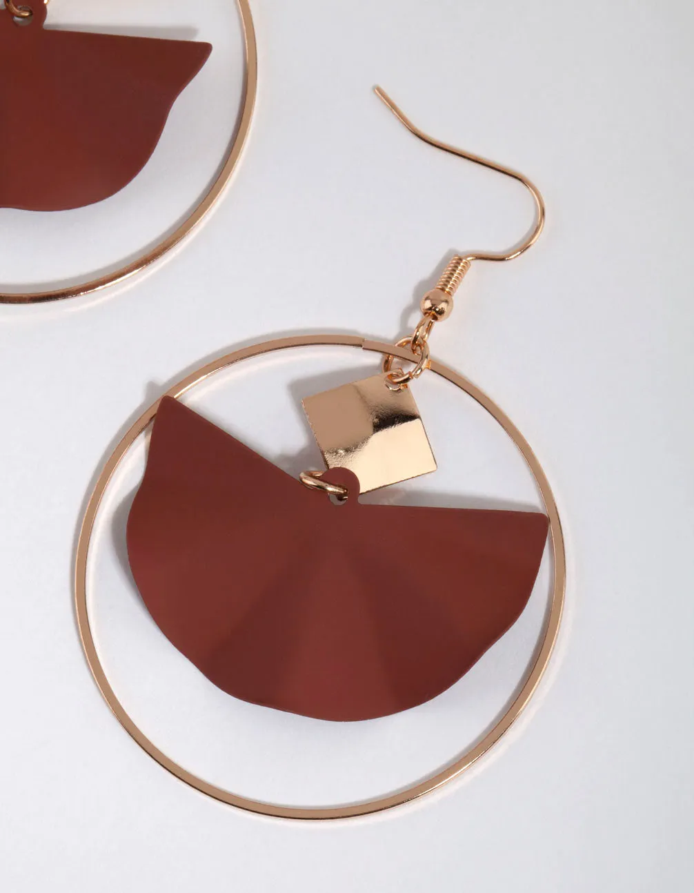 Matte Brown Wave Drop Earrings