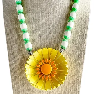 Minty Fresh Single Flower Statement Necklace