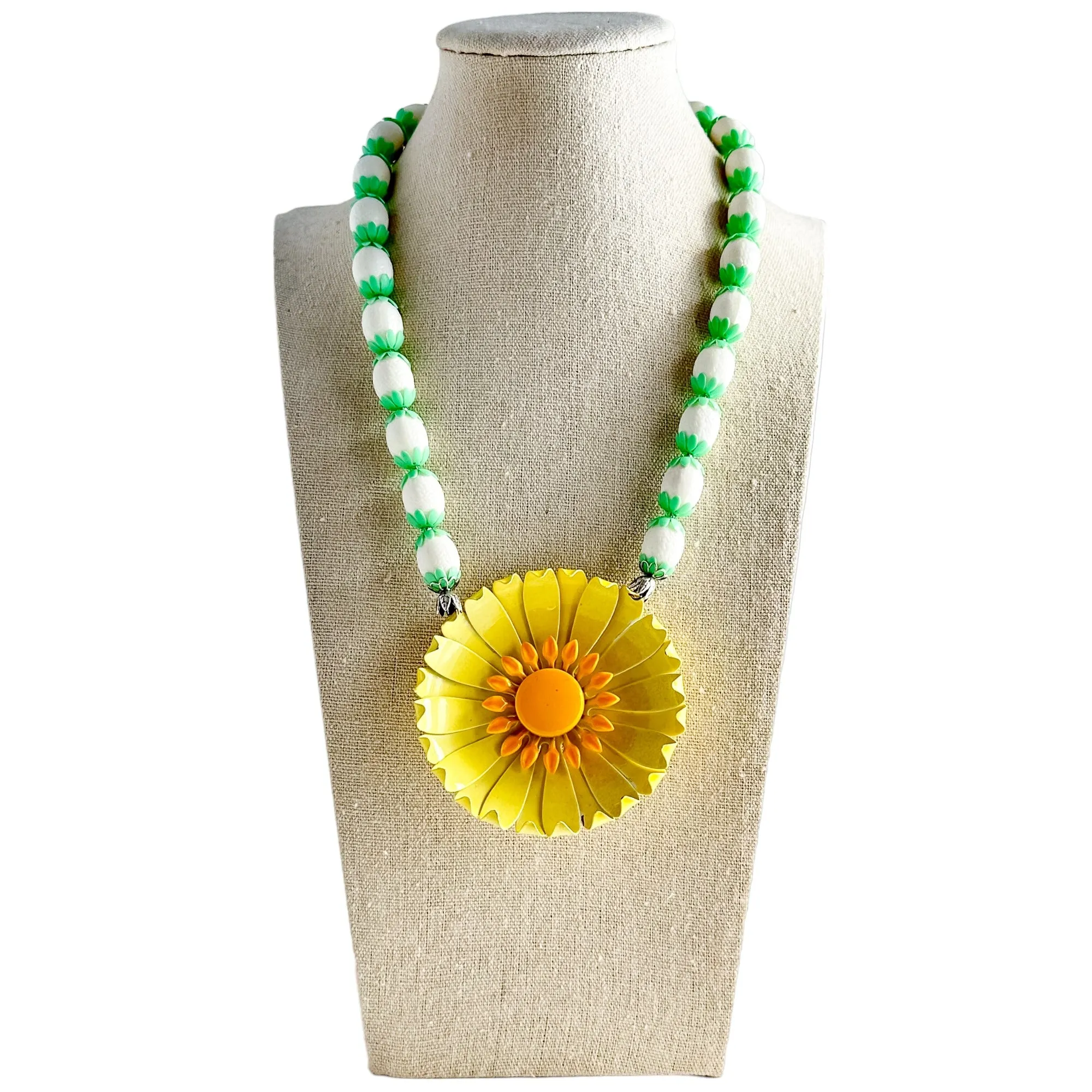 Minty Fresh Single Flower Statement Necklace