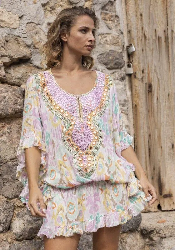 Miss June Kaftan Dress Fresh in Pastel