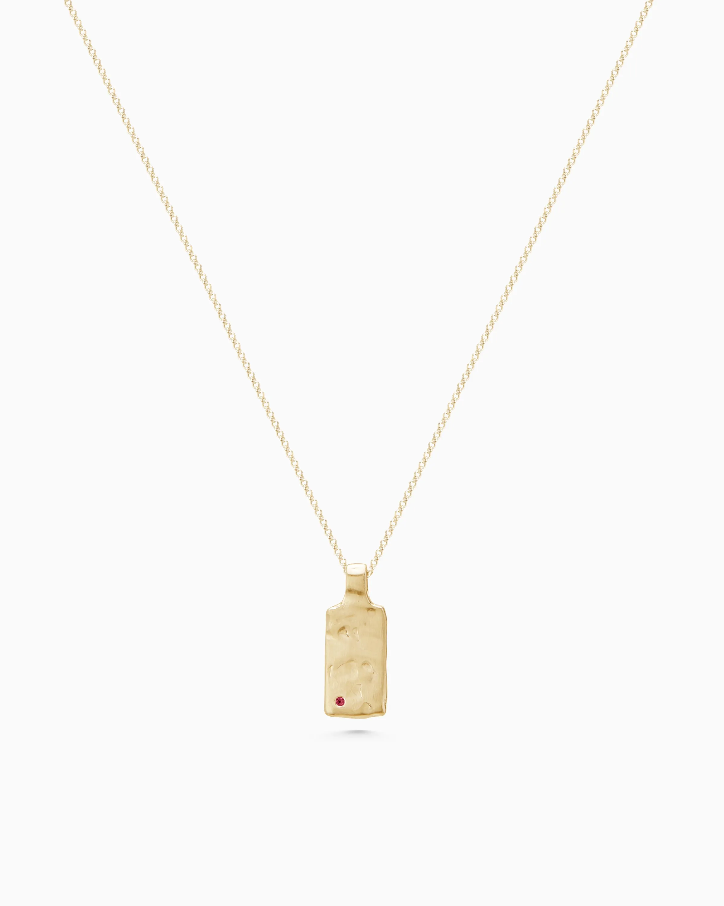 Organic Birthstone Tag Wide | Yellow Gold