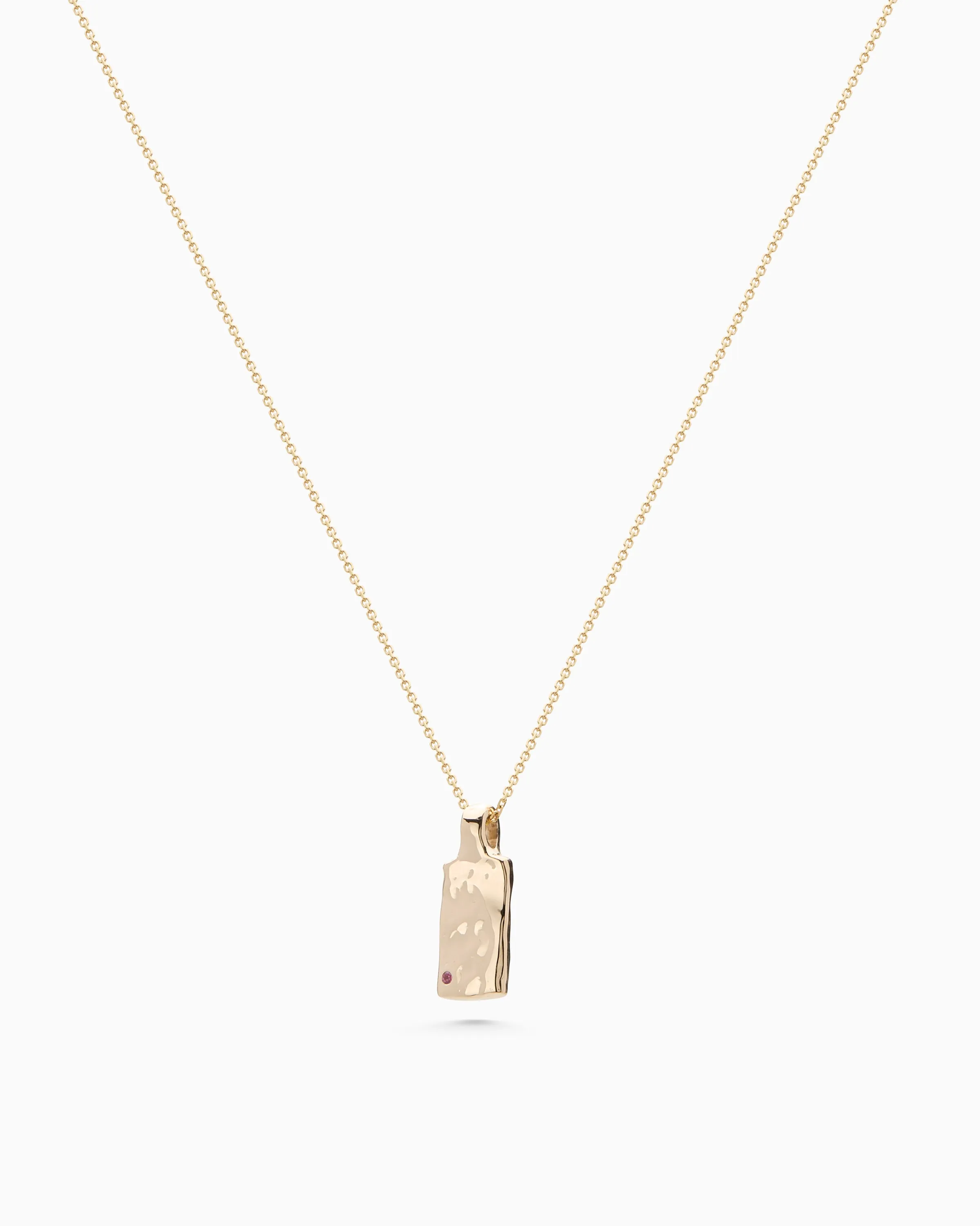 Organic Birthstone Tag Wide | Yellow Gold