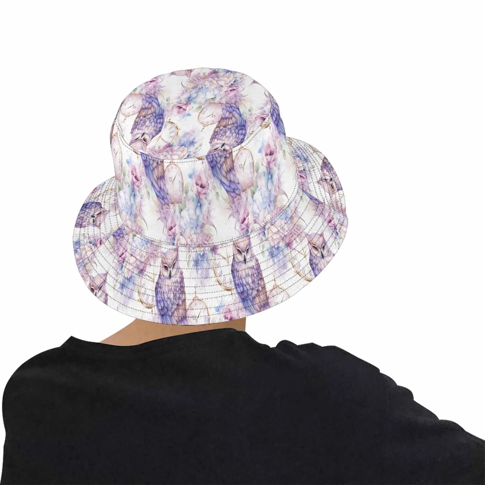 Pastel Owls  Unisex Summer Single-Layer Bucket Hat