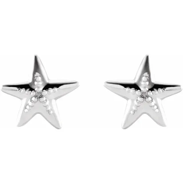 Petite Gold Starfish Earrings