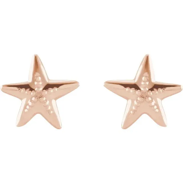 Petite Gold Starfish Earrings