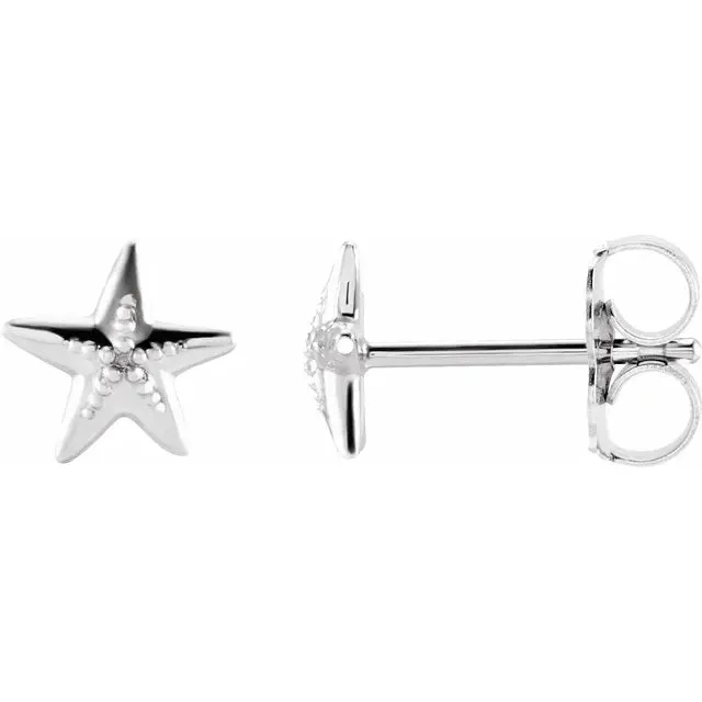 Petite Gold Starfish Earrings