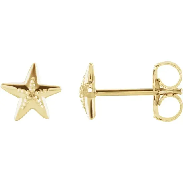 Petite Gold Starfish Earrings