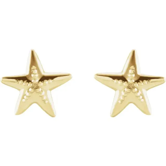 Petite Gold Starfish Earrings