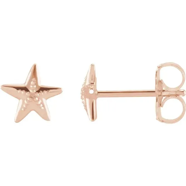 Petite Gold Starfish Earrings