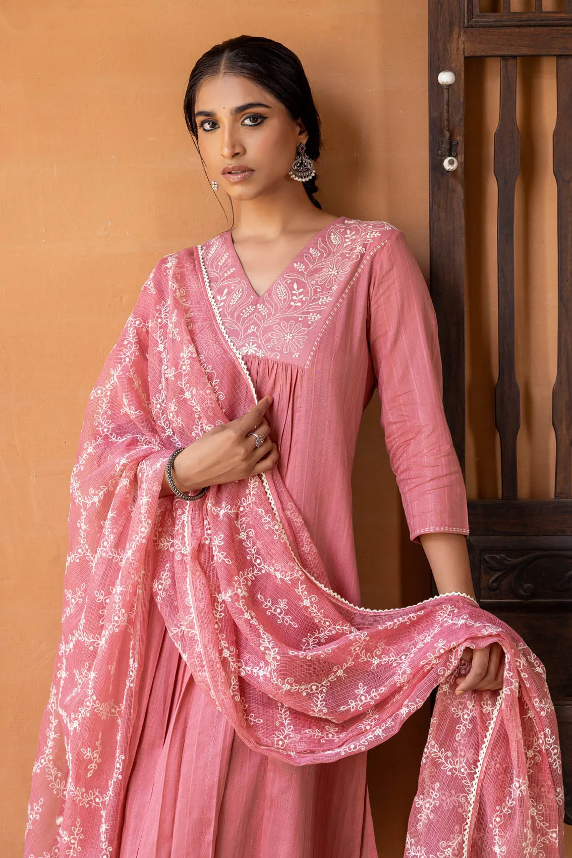 Pink Chikankari Kurta